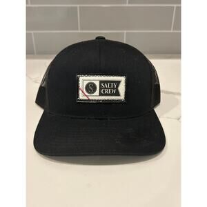 Salty Crew‎ Black Large Logo Snapback Trucker Hat NWOT